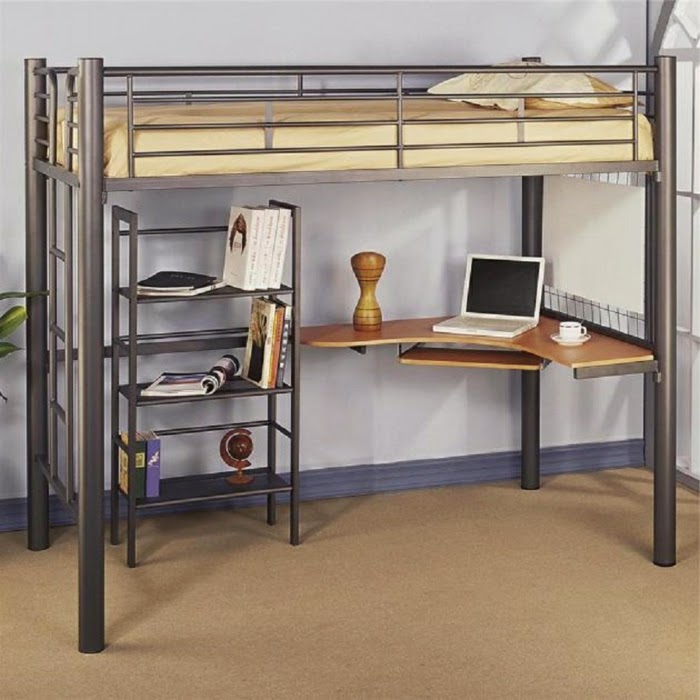 Bedroom Design Loft Bed With Desk For Children And S Loft Bed With Desk For Children And S, Metal Loft Bed With Desk Under