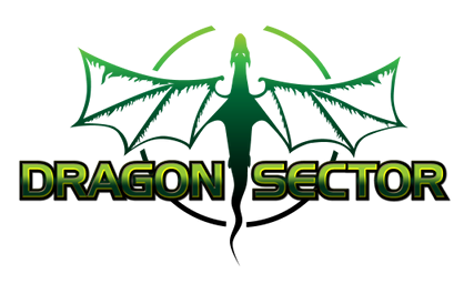 A green dragon in a partial circle, with Dragon Sector name on top