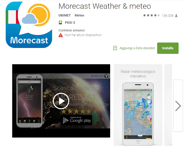 APP Morecast Weather & meteo Morecast Weather & meteo scree-shot