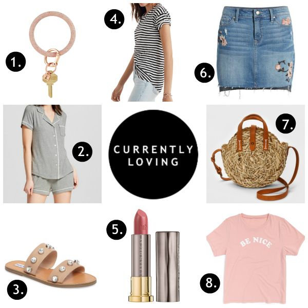 style on a budget, currently loving, straw bag for summer, denim skirt, best lipstick, north carolina blogger