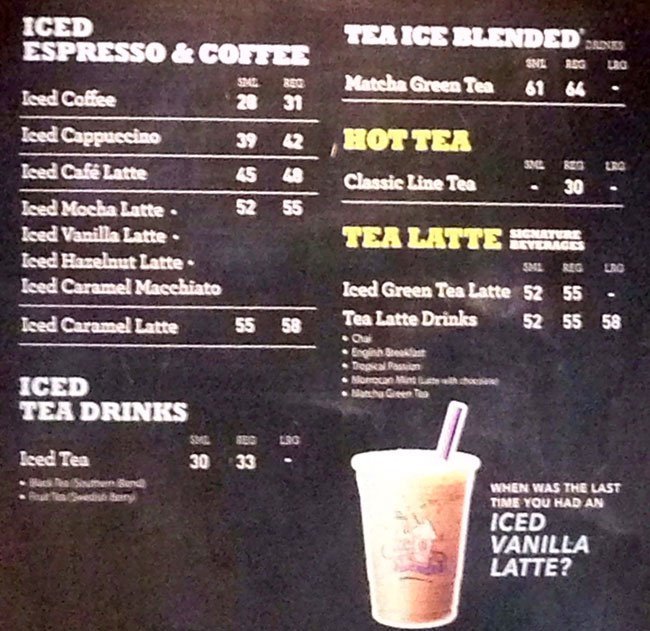 Harga Menu The Coffee Bean & Tea Leaf Kelapa Gading Restoran Kafe