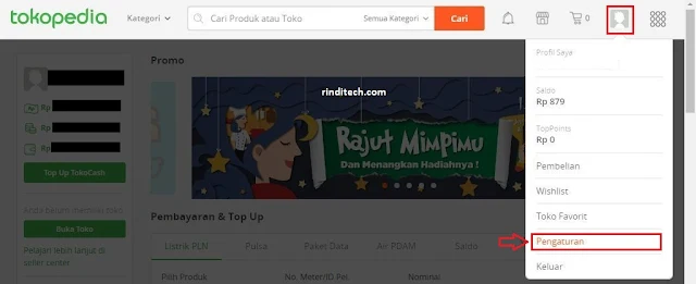 Cara Melengkapi dan Menambah Data Diri di Akun Tokopedia Pengaturan