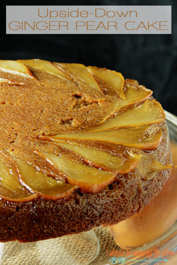 upside down ginger pear cake