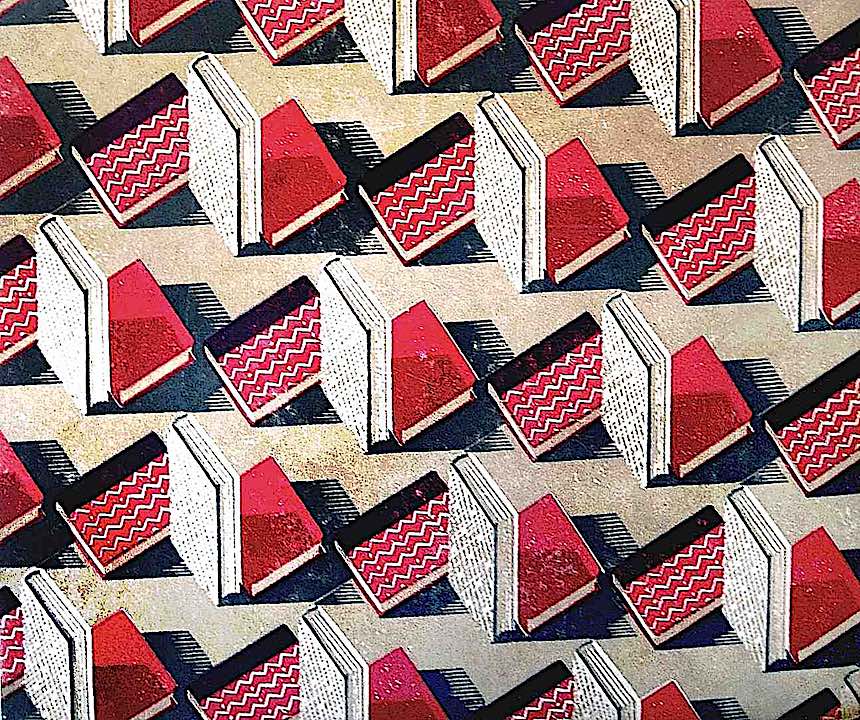 1931 book endpapers endpapers of a 1931 book, zigzag
