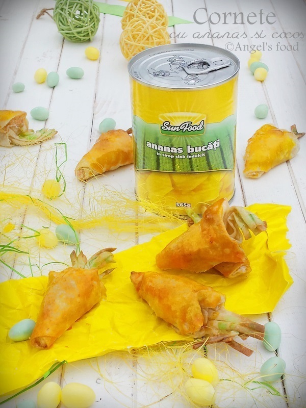 Cornete cu ananas si cocos