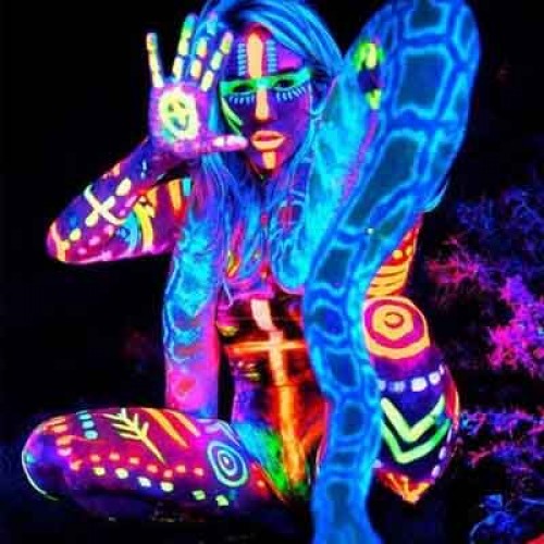 Neon UV Ultra face paints festival purpose UV Tattoos or Black Light Tattoos Neon UV Ultra face paints festival purpose UV Tattoos or Black Light Tattoos