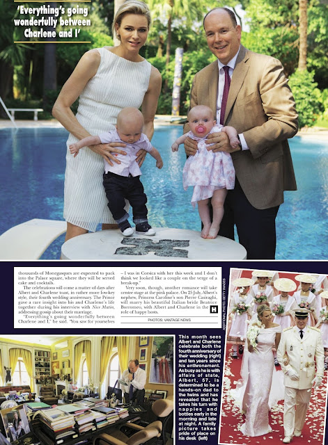 Prince Albert of Monaco and Princess Charlene of Monaco posed for photos with their twins Gabriella and Jacques