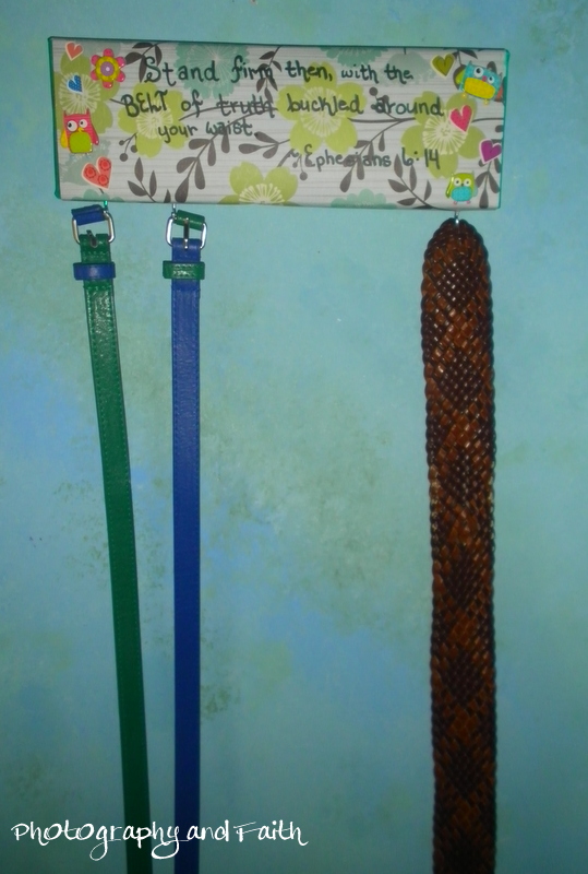 Photography and Faith Belt of Truth Hanger