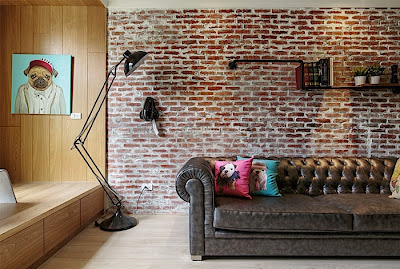 Green Artistic Apartment Interior Design