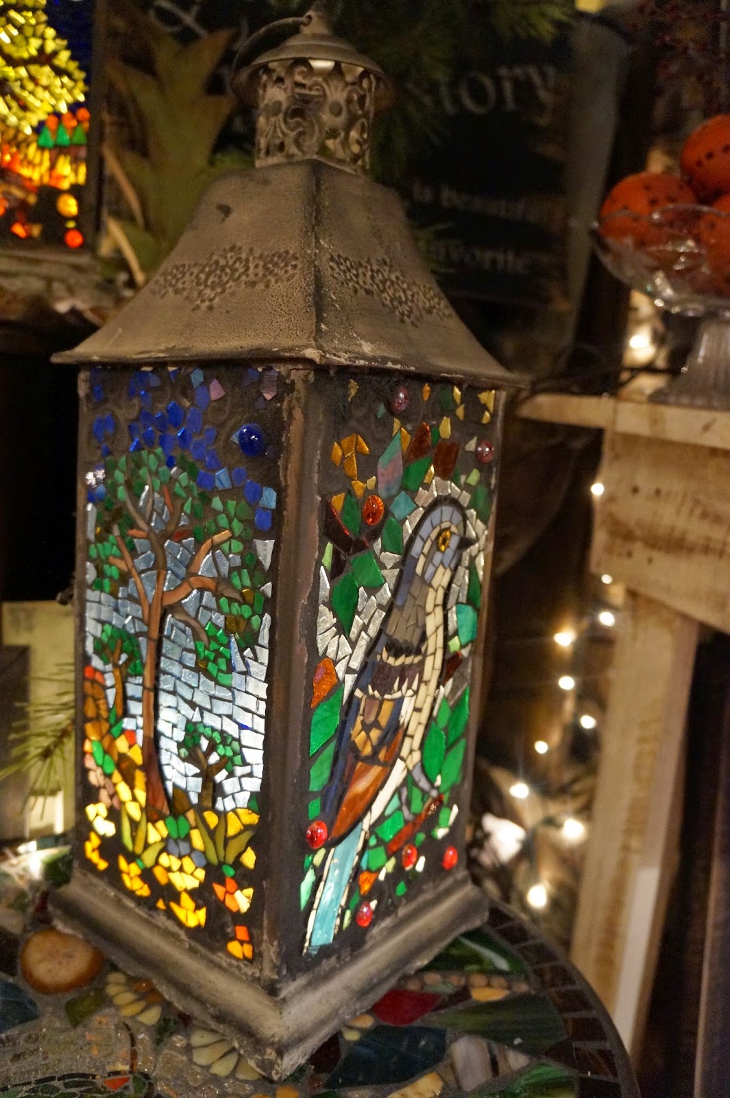 Green Man Mosaics: Lantern Of Four Seasons, A Glass Block, A Lantern of