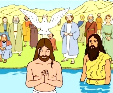 Bautismo de Jesús Imagen del bautismo de Jesús para niños