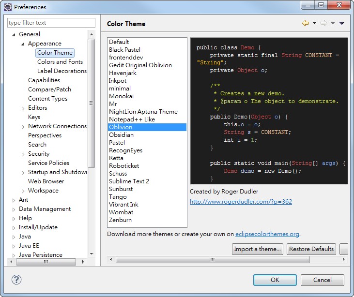 ALL OF ME Eclipse Color Theme Plugin 安裝 ( Install Color Theme plugin )