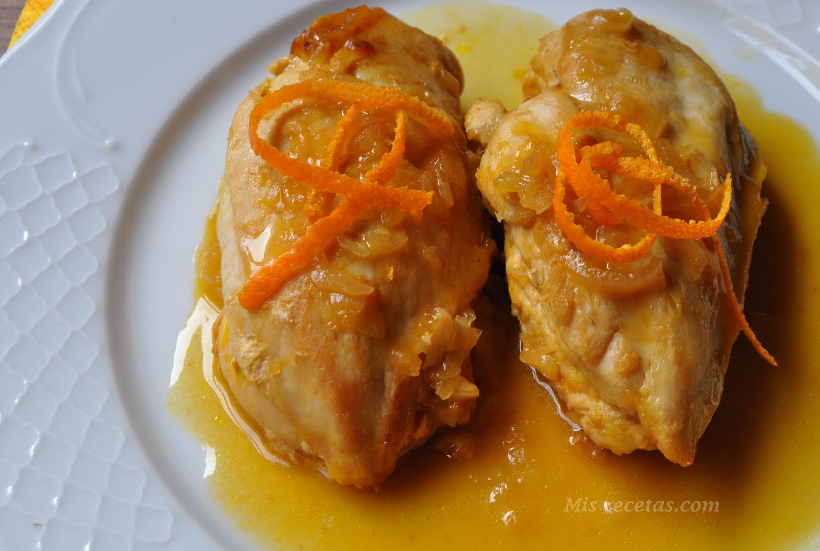MIS RECETAS. COM Pechugas de pollo a la naranja