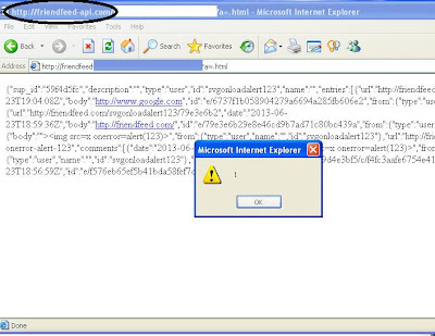 Facebook FriendFeed Stored XSS