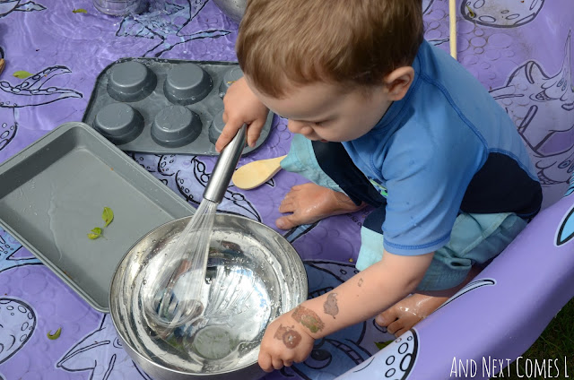 Child experimenting with sounds as part of a musical science pool experiment