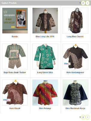 Contoh e-commerce halaman gallery produk