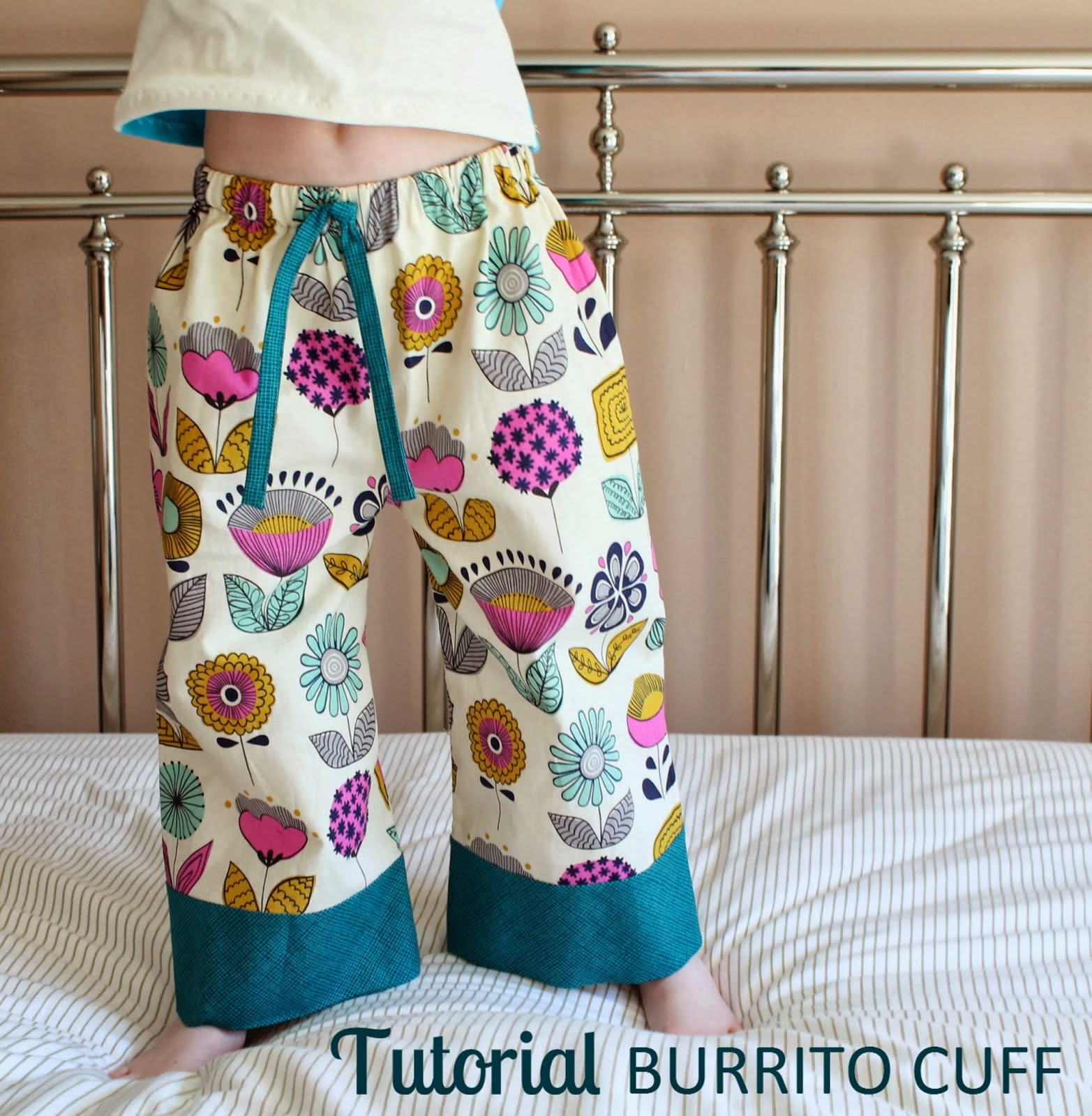 http://theinspiredwren.blogspot.com/2014/02/tutorial-burrito-cuff-pj-pants.html