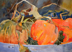 gourds kay smith gorgeous painting paintings pumpkins fall artist autumn still harvest watercolor pumpkin kaysmithbrushworks 10x14 bucket few ago