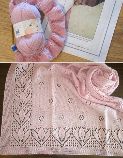 Amazing Knitting Tulips & Rosebuds Baby Blanket Free Pattern