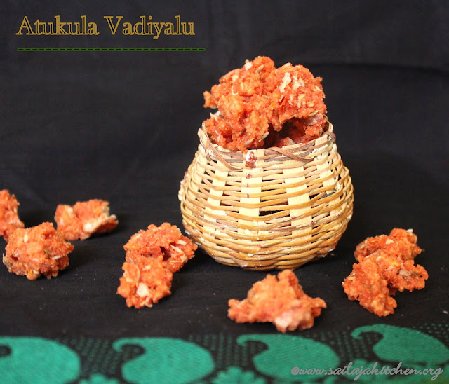 images of Atukula Vadiyalu / Aval Vadam / Andhra Style Aval Vadam / Poha Fryums - Vadam / Vathal Recipes 