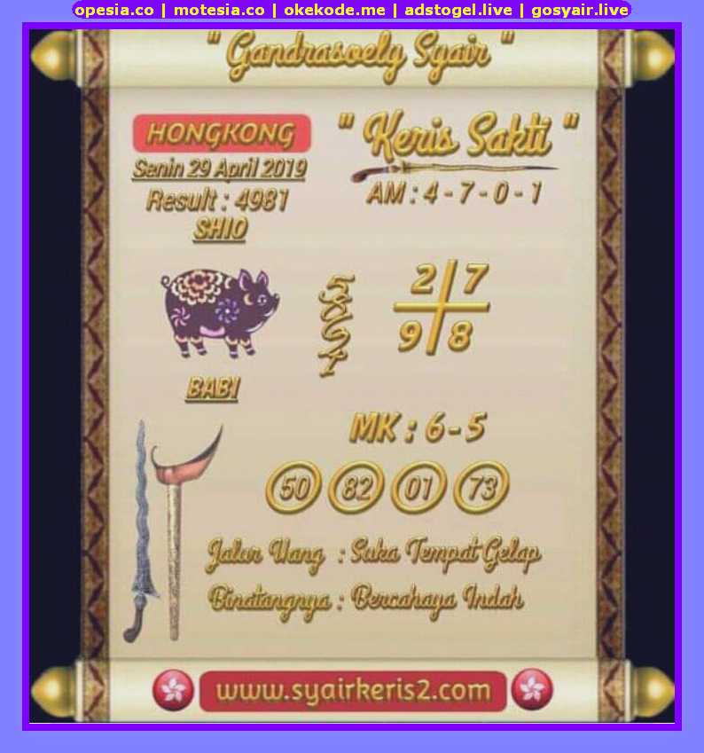 Forum Syair Hk Full Senin 29 April 2019 Okekode