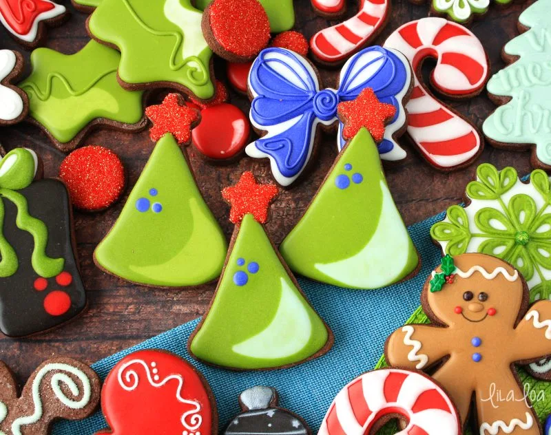 Decorated Christmas sugar cookies