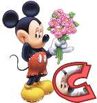 Alfabeto tintineante de Mickey con ramo de flores C.