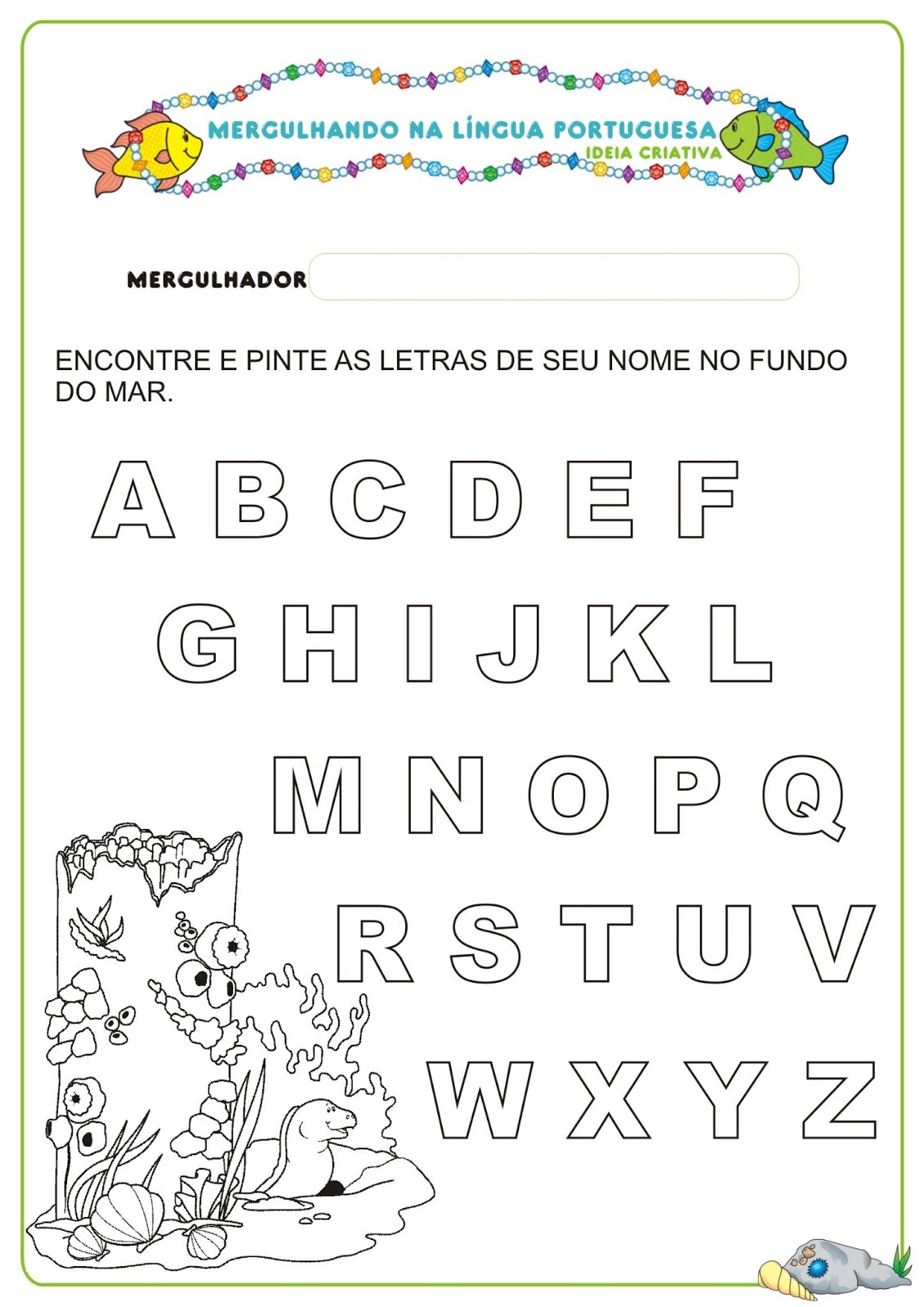 Caderno de Atividades Língua Portuguesa Projeto no Fundo do Mar grátis para imprimir Ideia Caderno de Atividades Língua Portuguesa Projeto no Fundo do Mar grátis para imprimir Ideia