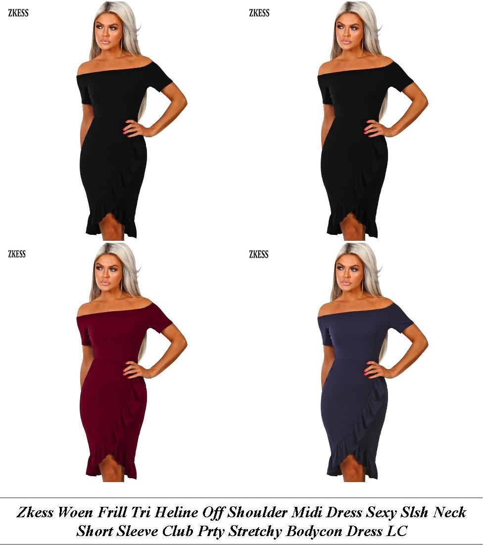 Clothing Sales Near Me Zkess Woen Frill Tri Heline Off Shoulder Midi