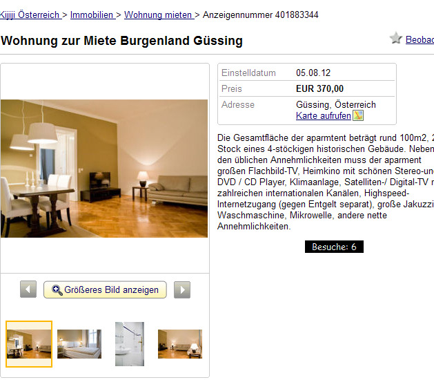Single wohnung burgenland