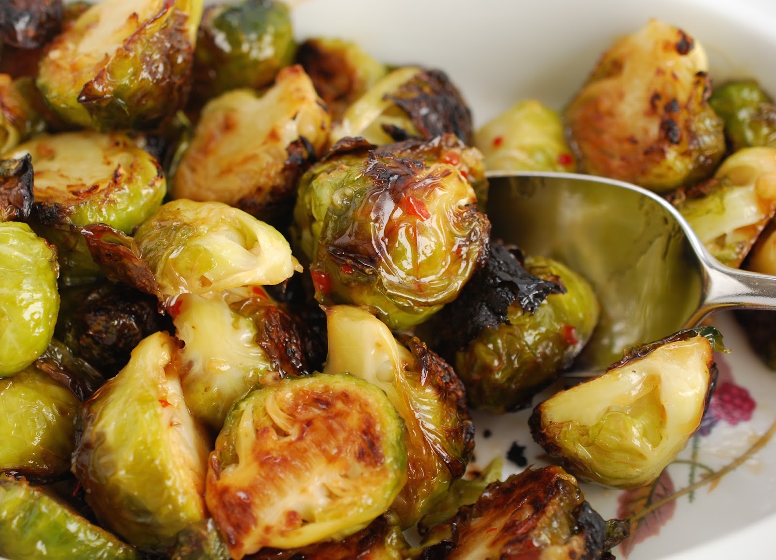 Cooking with Larue Roasted Brussels Sprout with Sweet Chili Sauce