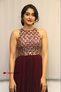 Actress Regina Candra Latest Stills in Maroon Long Dress at Saravanan Irukka Bayamaen Movie Success Meet  0001
