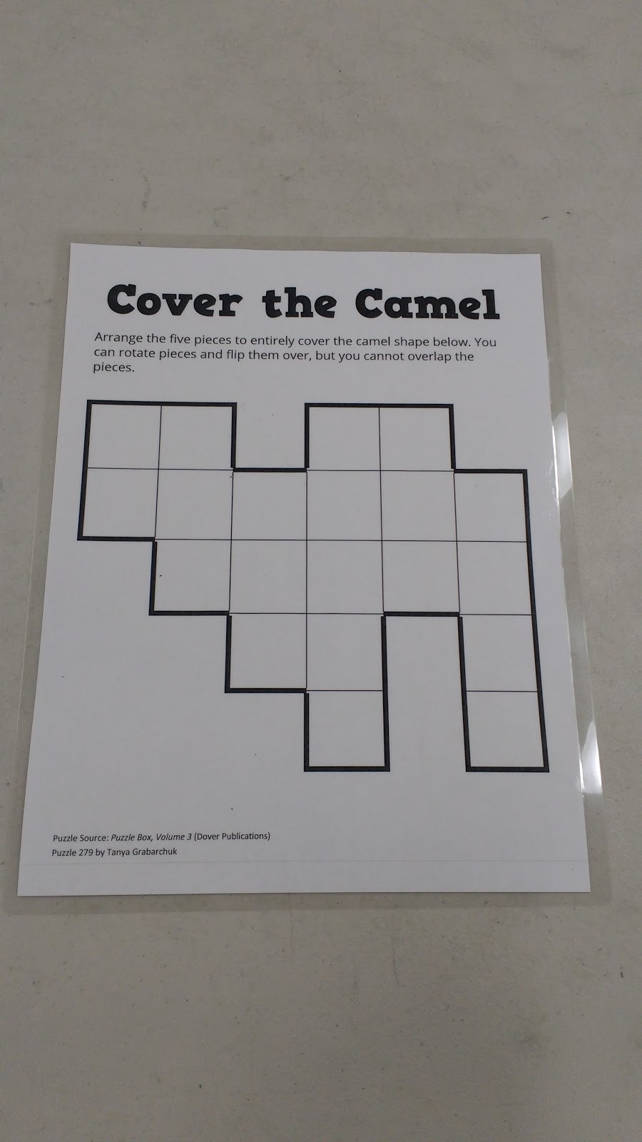 Math = Love Cover the Camel Puzzle from Puzzle Box, Volume 3