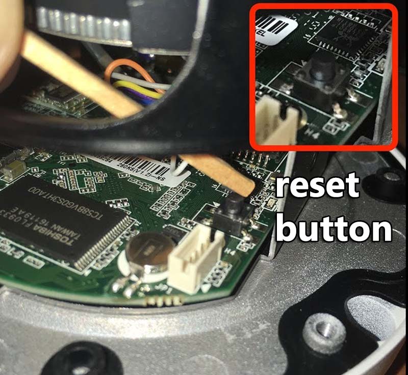 The Hikvision IP camera cannot be reset using the reset button