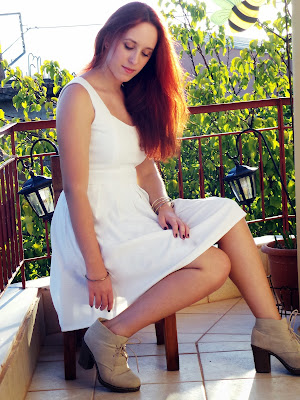 Redhead, Choies, Choiesclothes,outfit,white,white dress,dress,heart,open back winter, 2013, 2014
