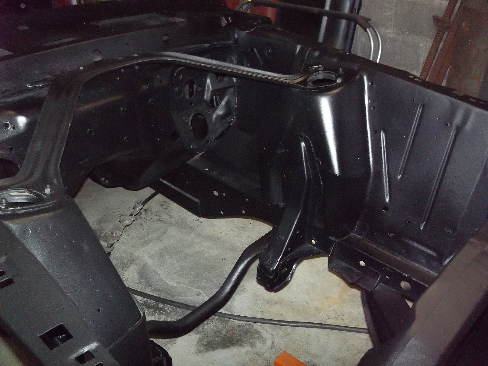 1969 Mustang Restoration Pictures of the Painted Chassis