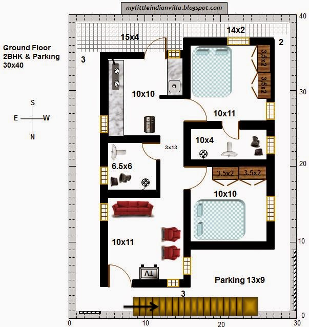 My Little Indian Villa 41R34 2BHK in 30x40 (North