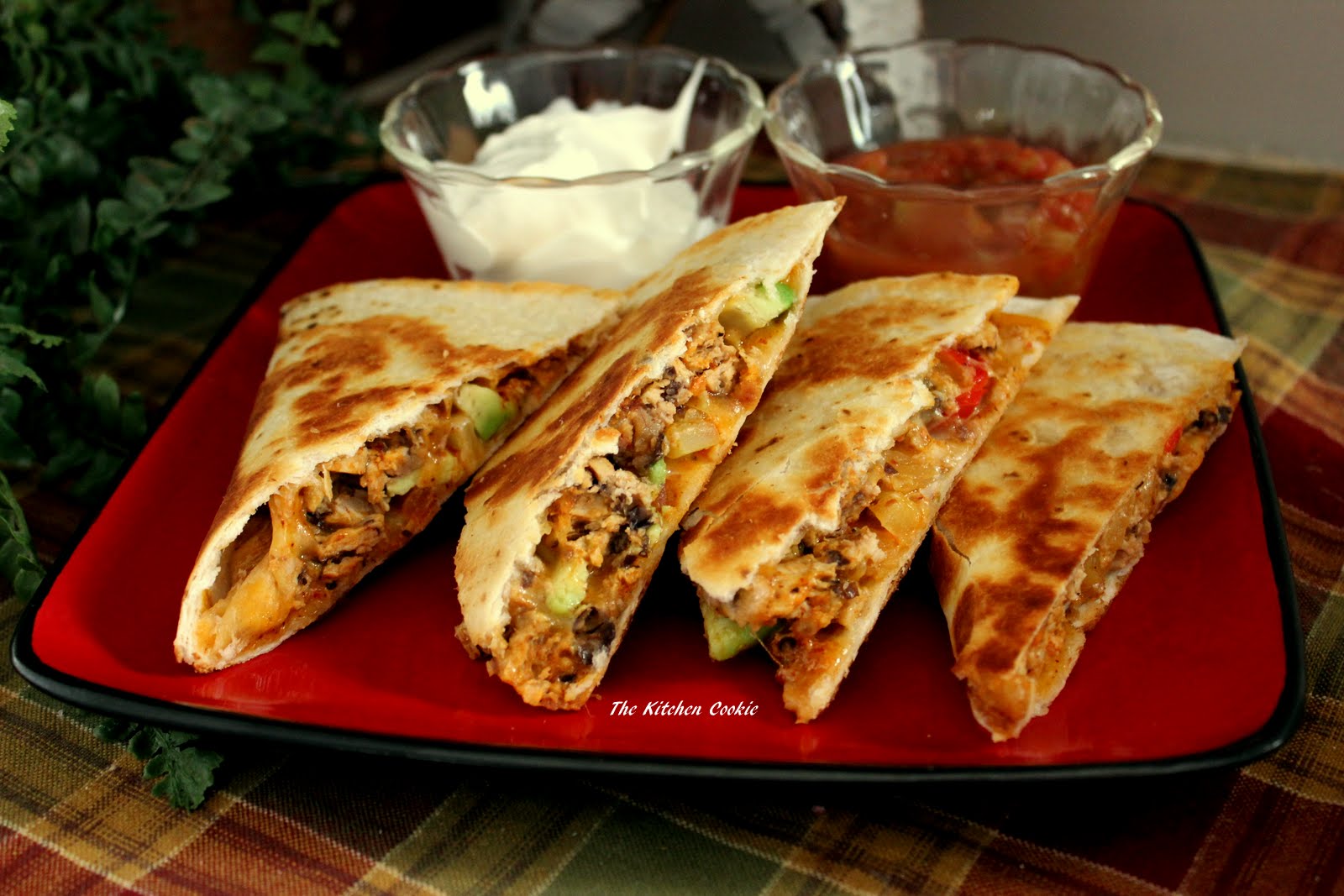 Spicy Chicken and Black Bean Quesadilla