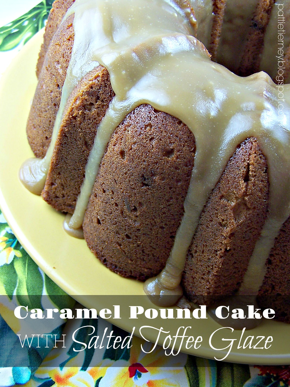 OllaPodrida Caramel Pound Cake with Salted Toffee Glaze
