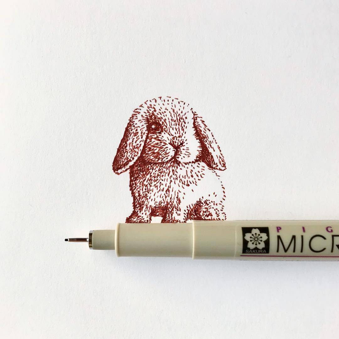 04-Bunny-on-a-Pen-Bryan-Schiavone-Tiny-Animals-in-Pen-and-Ink-Drawings-www-designstack-co