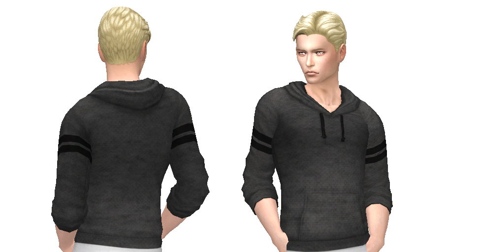 NyGirl Sims 4: Varsity Striped Hooded Sweater with Undershirt