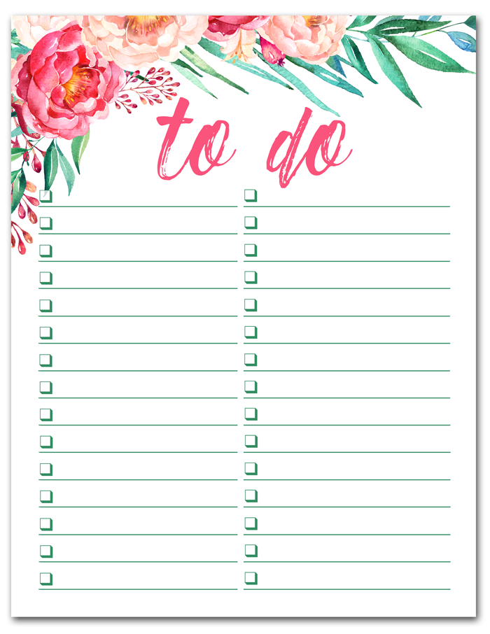 Free Printable Watercolor To Do List | i should be mopping ...