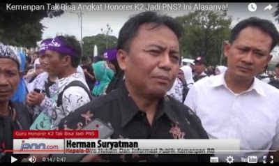 Video, Inilah Alasan Kemenpan Mengapa Honorer K2 Tidak Bisa Diangkat Jadi PNS