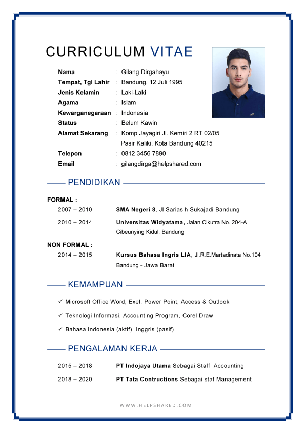 contoh-cv-lamaran-kerja-daftar-riwayat-hidup-sederhana-simpel-simple Contoh CV Lamaran Kerja Daftar Riwayat Hidup sederhana Simpel Simple