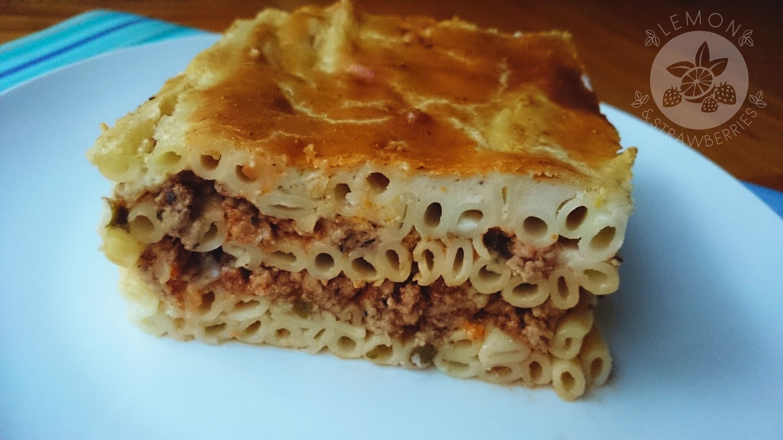 Pastitsio with béchamel sauce Greek pasta casserole