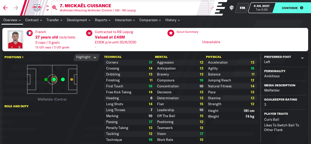 FM20 Wonderkid - Mickael Cuisance FM20 Wonderkid - Mickael Cuisance