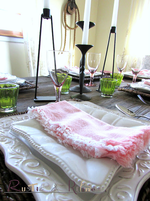 Pink & White Spring Tablescape Ideas @ Rustic-refined.com
