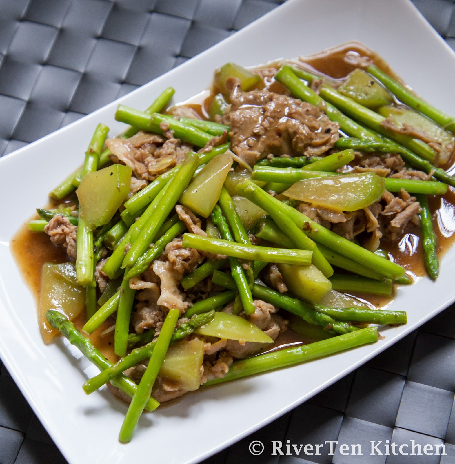 Pork Asparagus in Oyster Sauce Riverten Kitchen