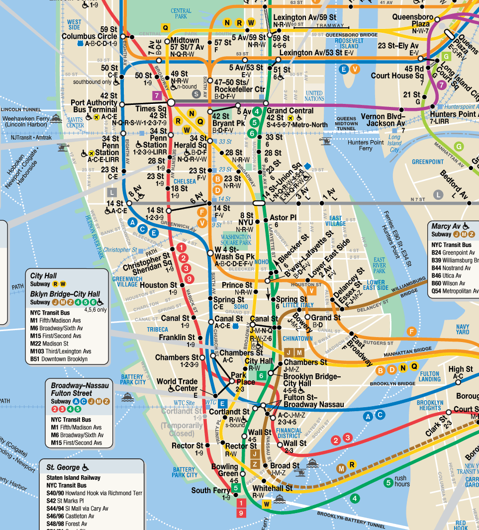 New York City Subway Map Printable New York City Map Nyc Tourist