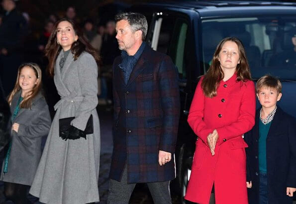 Crown Princess Mary in Massimo Dutti cashmere coat. Princess Marie wore a new Hugo Boss coat. Princess Isabella and Princess Josephine